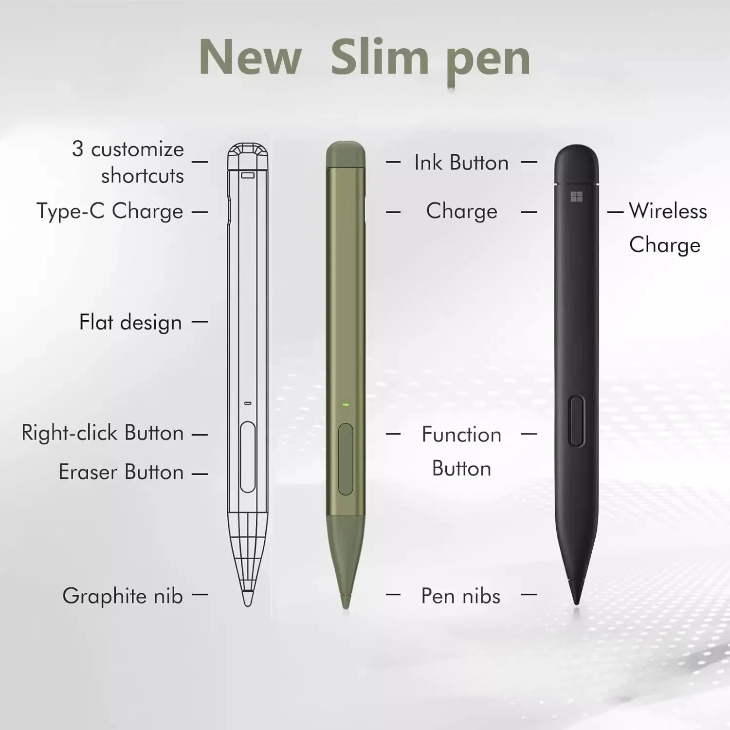 for Microsoft Surface Pen Ultra-Thin Pen Supports Pro 12/11/9/8/X Tablet Slim Touch Pen