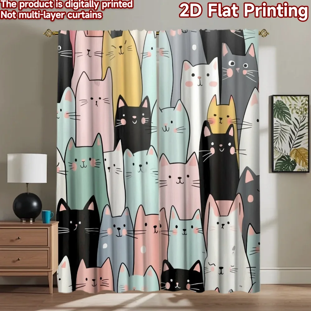 

1pc 2D flat Photography Backdrop Party Backdrop Cute Coon Cats 100% Polyester Vibrant Reunion Perfect for Bedroom decorations