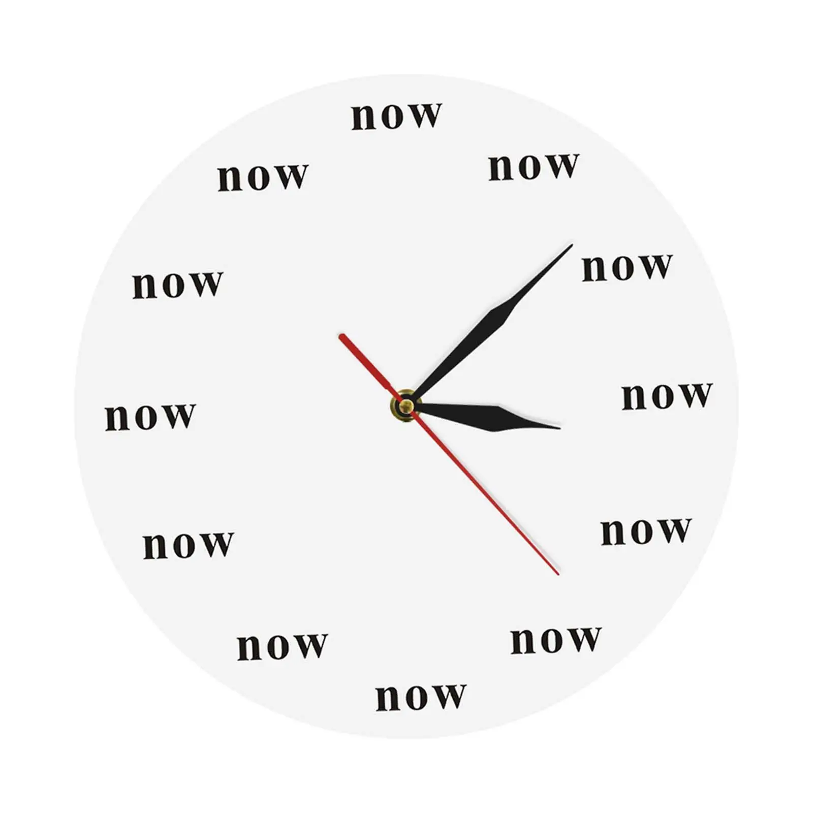 the Time Is Now Motivational Acrylic Wall Clock Quiet Sweep Decorative Home Ornament for Mindfulness