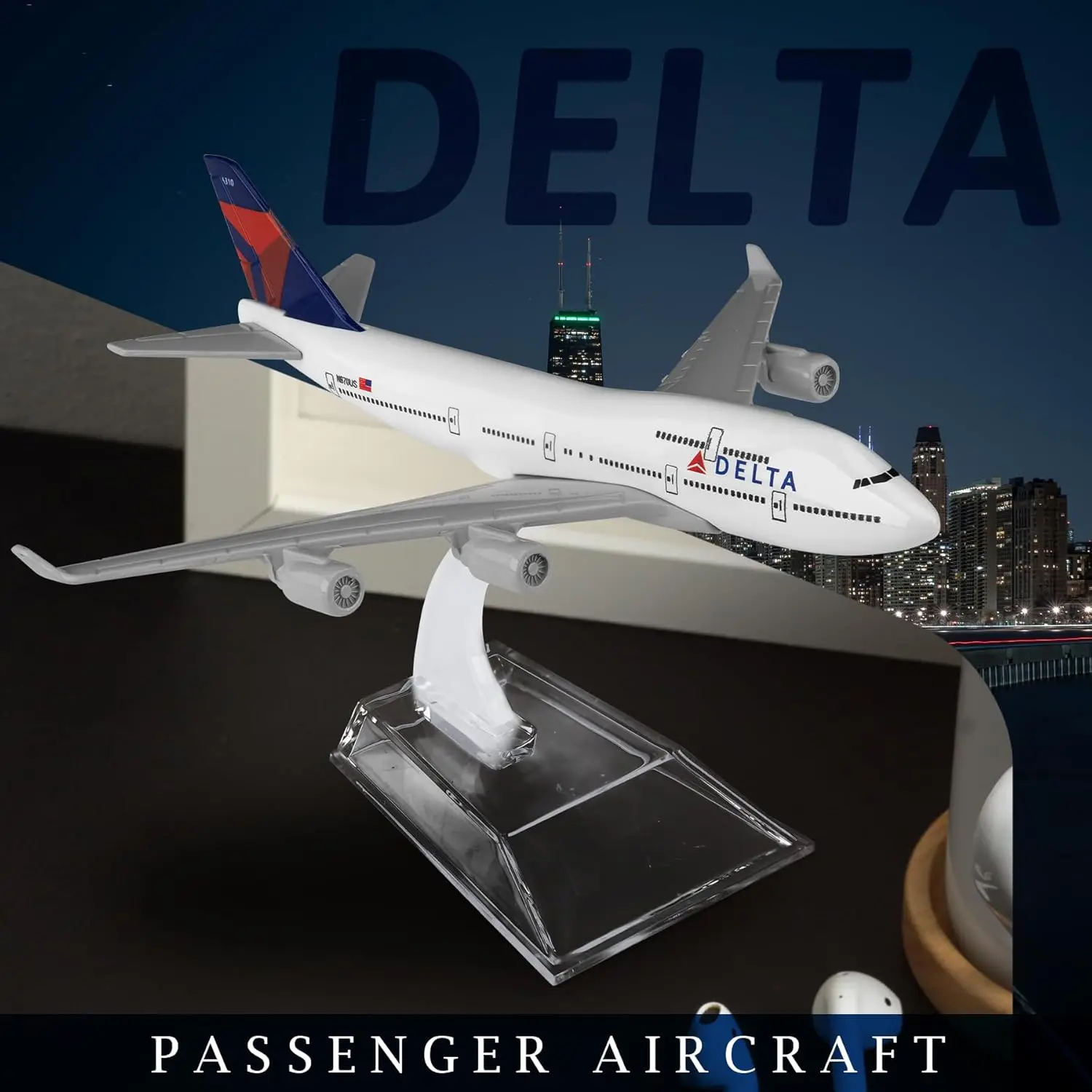 

Наборы для сборки моделей самолетов 16 см Delta Airlines 747 B747, имитация самолета, сплав, готовый сувенир, коллекция игрушек для хобби, декор