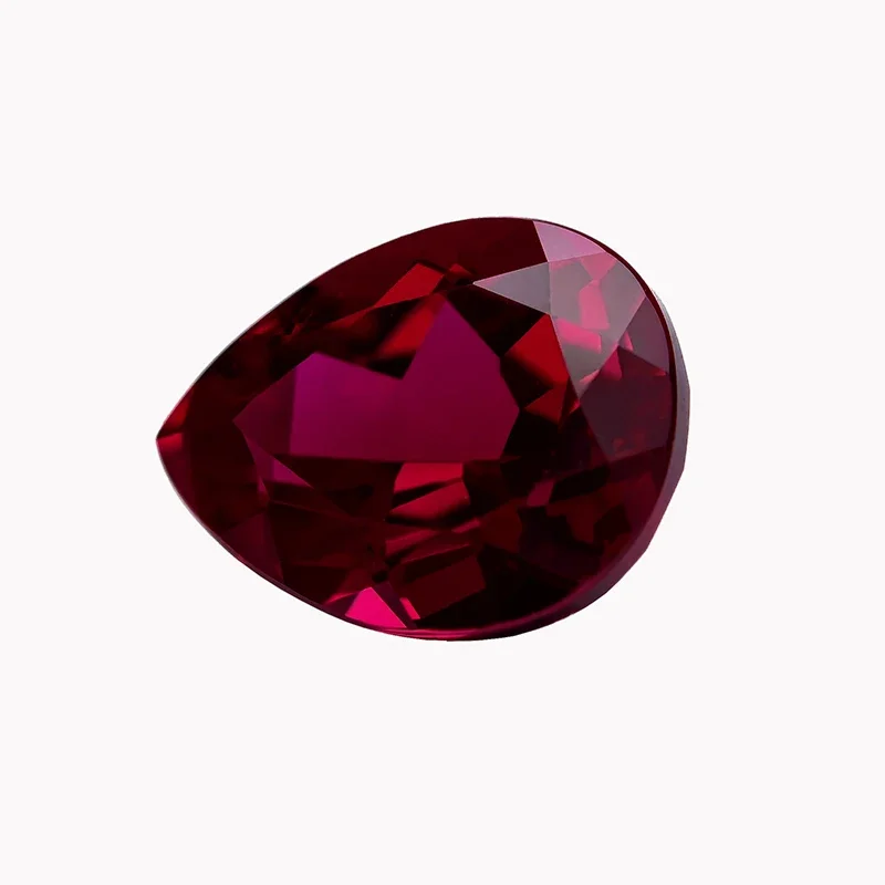 Lab Grown Ruby Pear Shaped  Red Color VVS1 Charms Diy Jewelry Rings Earrings Making Selectable AGL Certificate