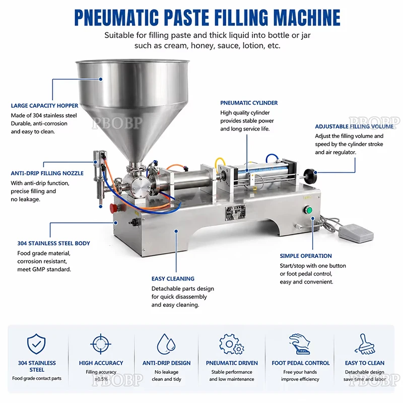 Including Tariffs 110V/220V Automatic Weighing High Speed Viscosity Cheese Chocolate Peanut Butter Flexible Pump Filling Machine
