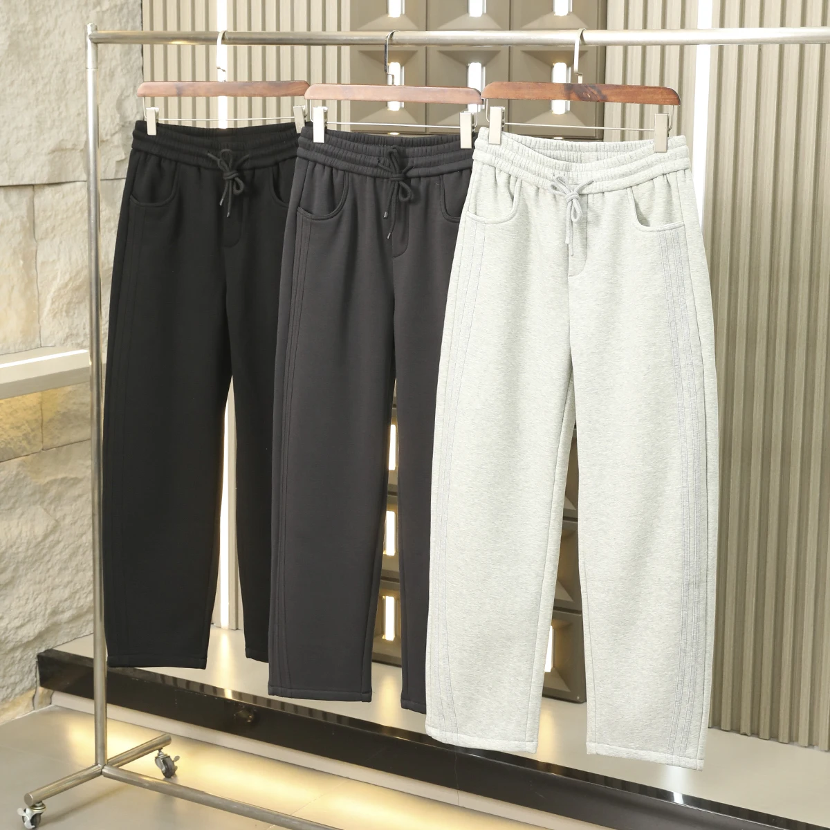 

Мужские утепленные брюки Home Qi с флисовой подкладкой, прямого кроя, повседневные, осенне-зимние, модные, городские, эластичные, не мнущиеся