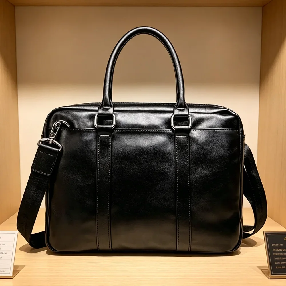 Business-Aktentasche für Herren, luxuriöse Pendler-Laptoptasche, modische Handtasche mit großer Kapazität, multifunktionale Umhängetaschen für Herren, Satchels für Herren – Detail 2