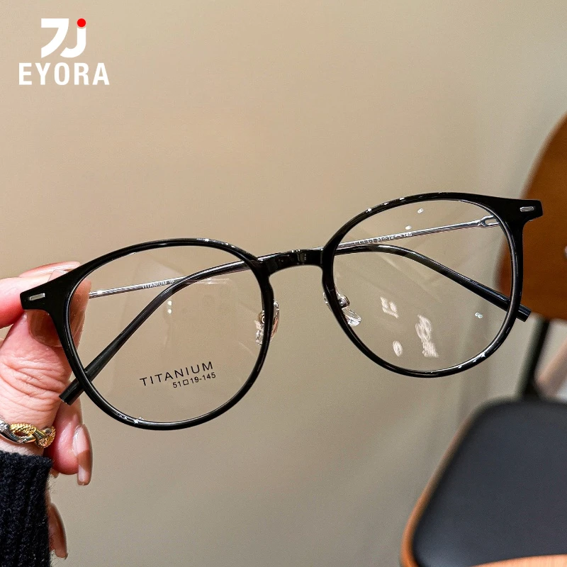 

EYORA Skinny Face Lightweight Oval Reading Glasses for Women Anti Blue Ray Photochromic Glasses Optical Lenses with Prescription
