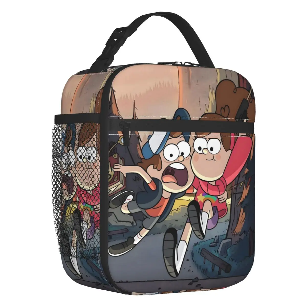 

Custom Gravity Falls Lunch Bag Cooler Warm Mystery Comedy Animated Movie Insulated Lunch Boxes for Kids School Children