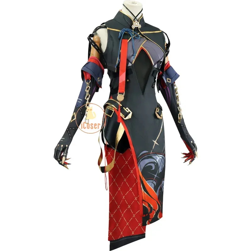 

25COSWuthering Waves Иньлин Косплей Костюм Парик Платье Униформа Серьги Головные уборы Шпилька Jinzhou Huanglong Хэллоуин Вечеринка для Wo