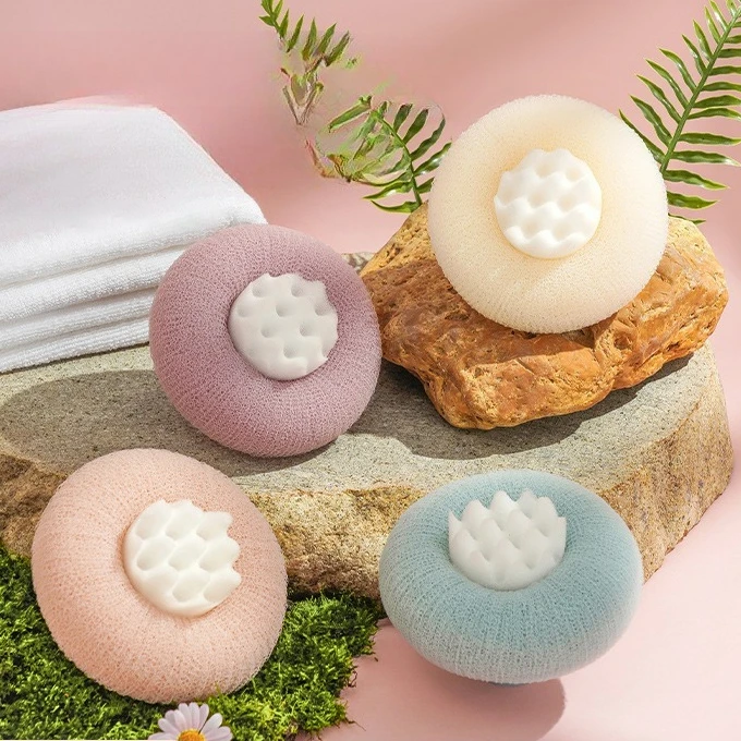 

Super Soft Sunflower Suction Cup Bath Ball Foaming Sponge Painless Rubbing Mud Back Massage Bath Brush Skin Body Cleaning