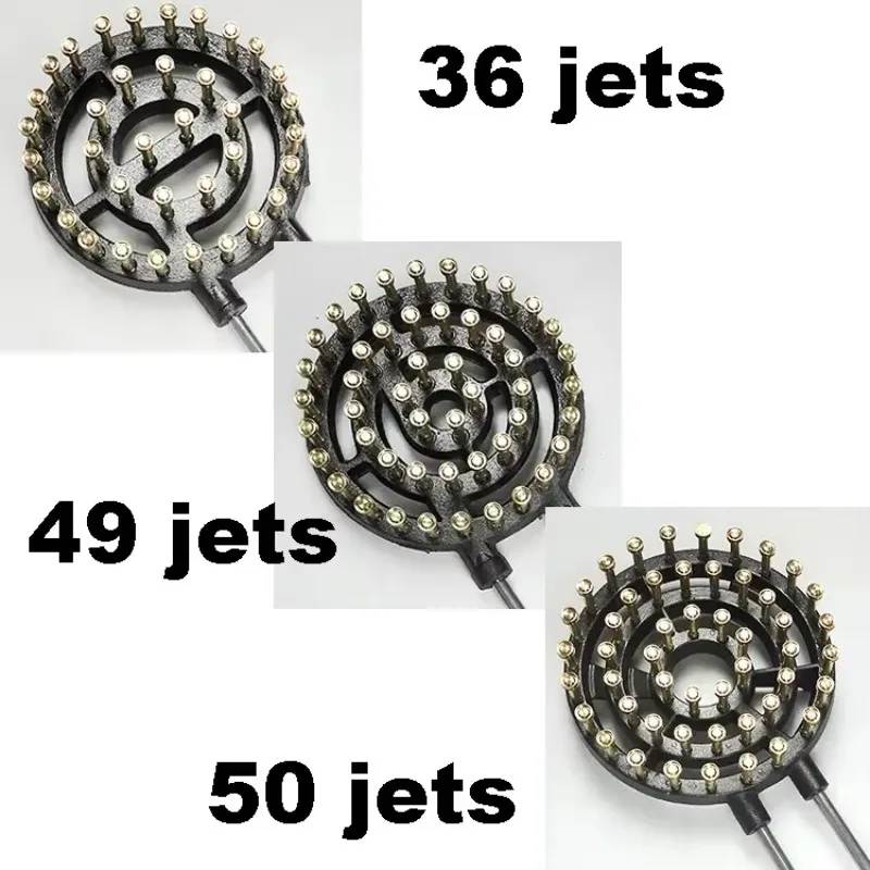 Cast iron gas injectors for food equipment with 50 nozzles
