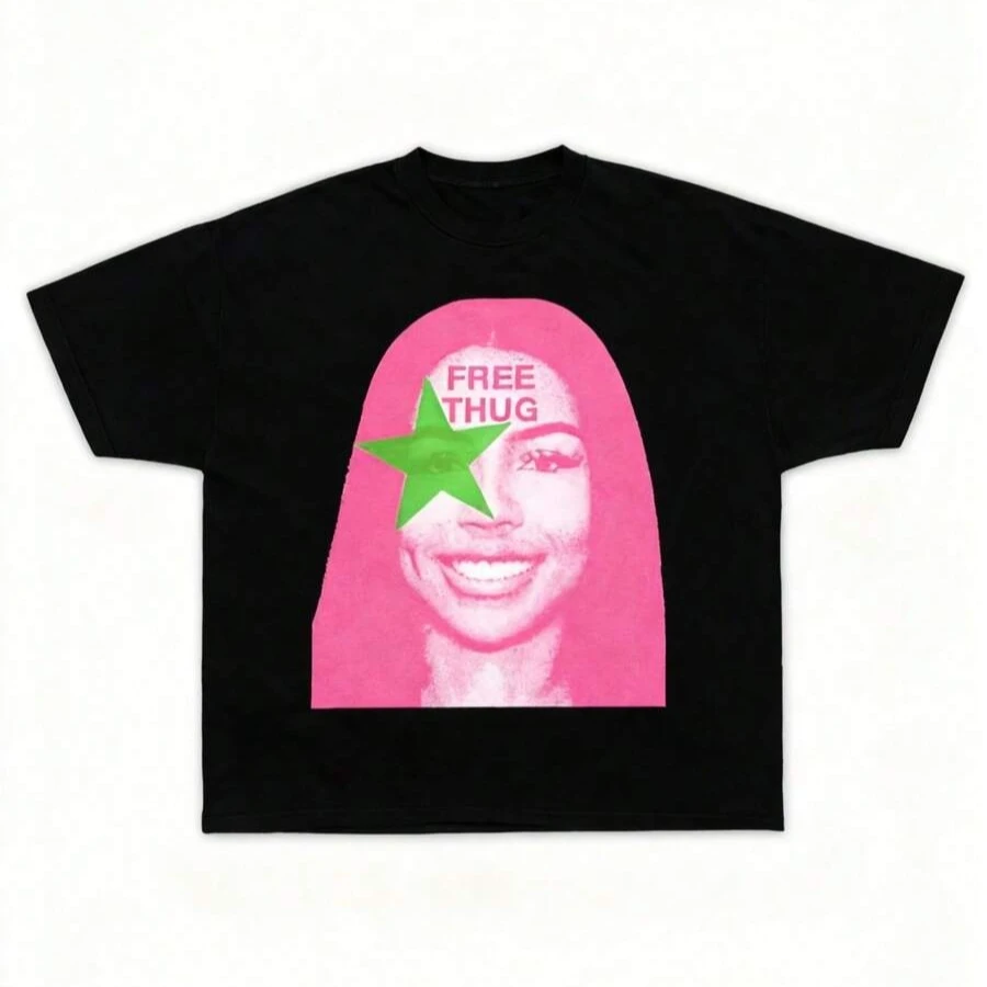 Mariah The Scientist Free Thug Rapper Star Fashion Cotton Shirt Men's Clothing Women's T Shirt Round Collar 2026 Summer New Top