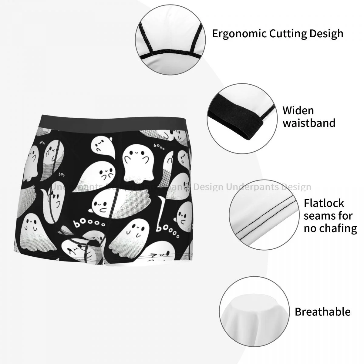 Halloween Ghost Fear Pumpkin Cute Underpants Homme Panties Male Underwear Ventilate Shorts Boxer Briefs