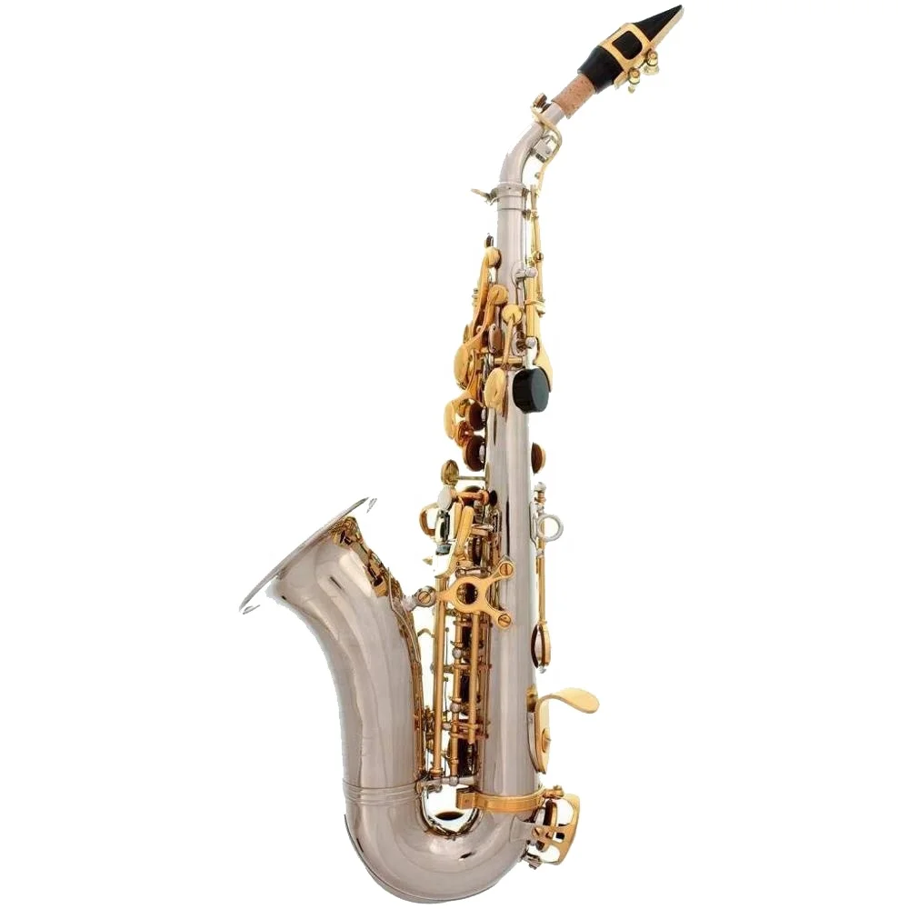 Quality Soprano Saxophone JYSS100DNGL BB Tone Nickel Body Curve Bell Woodwind Instrument For Students And Beginners