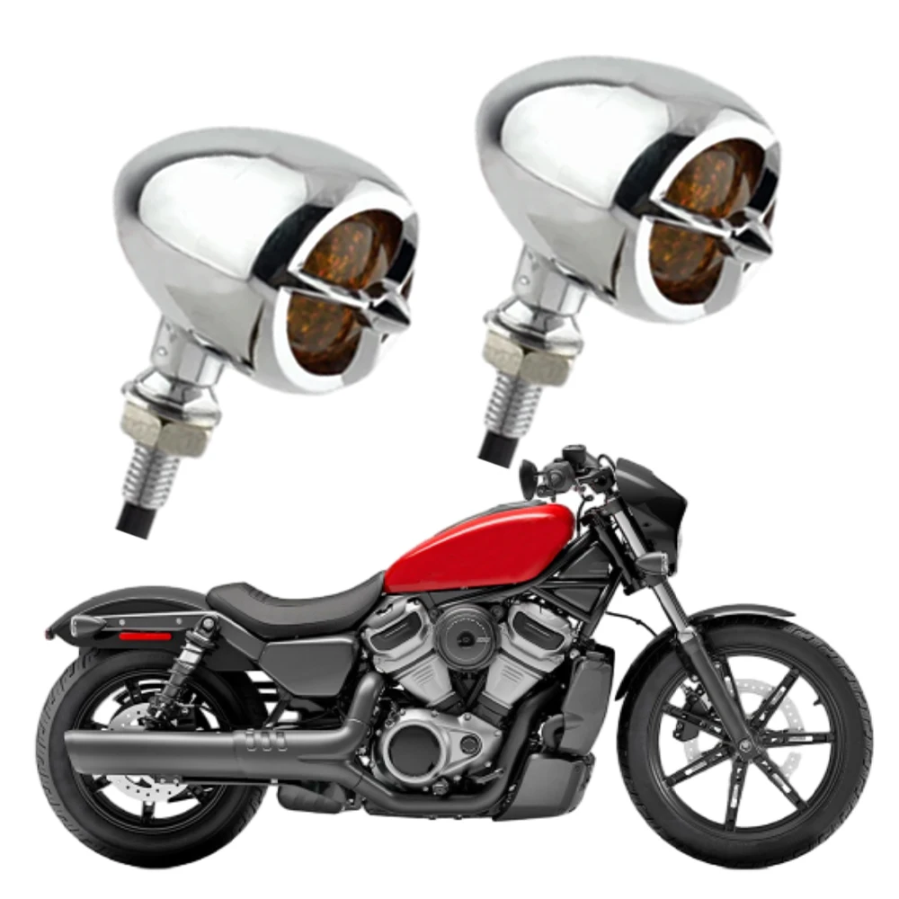 

2Pcs Motorcycle LED Bullet Stop Running Turn Signal Tail Lights Indicator Lamp Universal For Bobber Chopper Harley Cruiser