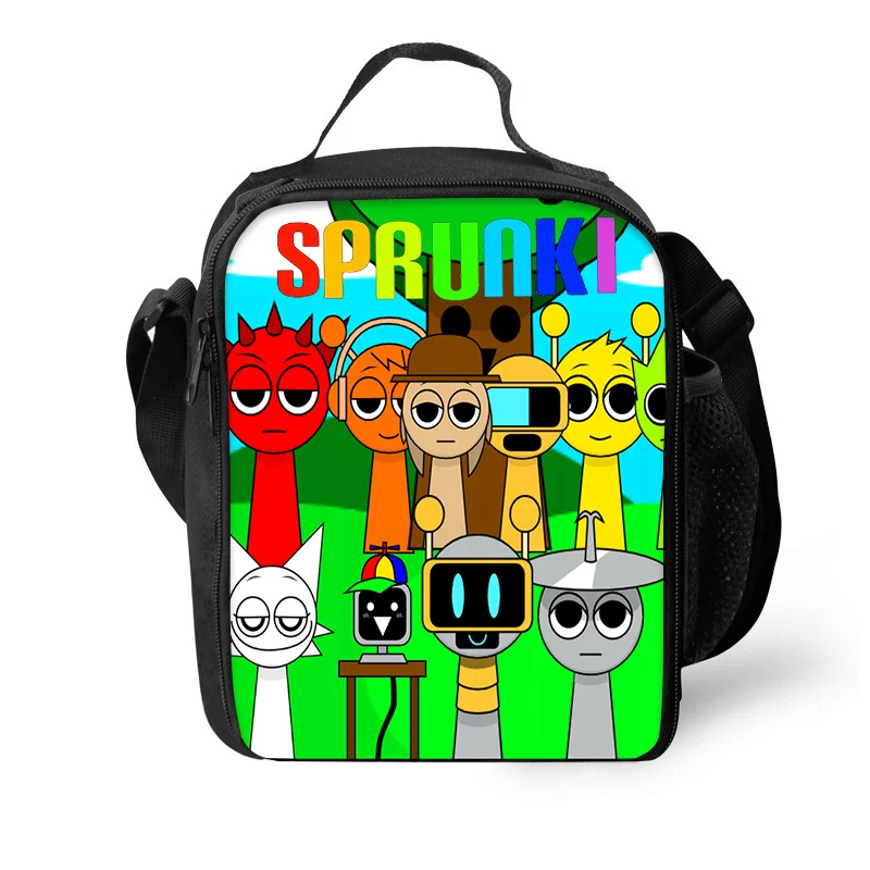 Sprunki 절연 점심 가방 열 가방 점심 컨테이너 누출 방지 토트 도시락 상자 소년 소녀를위한 식품 저장 가방 최고의 선물