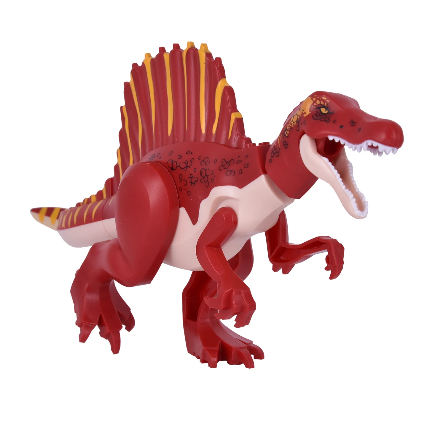 DIY 7 Style Jurassic Dinosaur Spinosaurus Realistic Design Soft Rubber Material Building Bolcks Bricks Dinosauios figures Toy view 2
