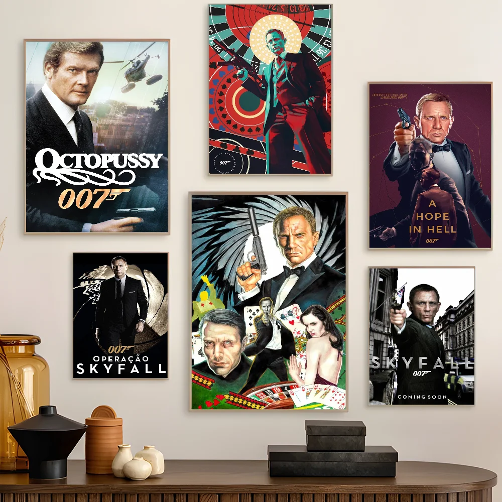 British Legend 007 J-james-Bond Self-adhesive Art Poster Whitepaper Sticker DIY Room Bar Cafe Wall Decor