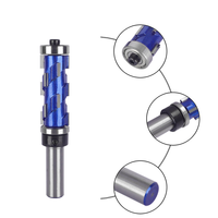 A20F-Milling Cutter Shank Flush Trim End Mill Solid Carbide Spiral Double Bearing CNC Router Bit For Wood