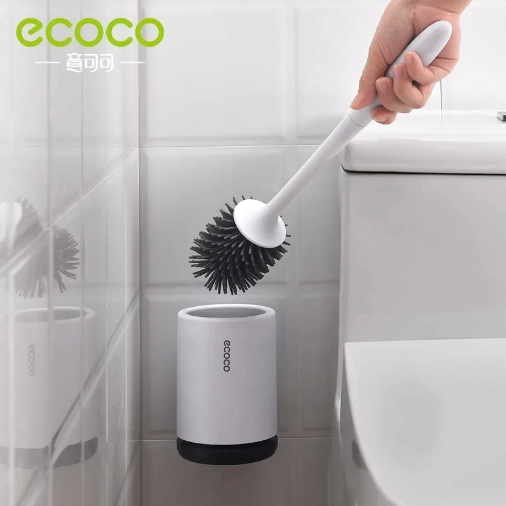 ECOCO Toilet Brush and Holder Quick Drain Cleaning Brush Tools for Toilet Household WC Washroom Bathroom Accessories Sets