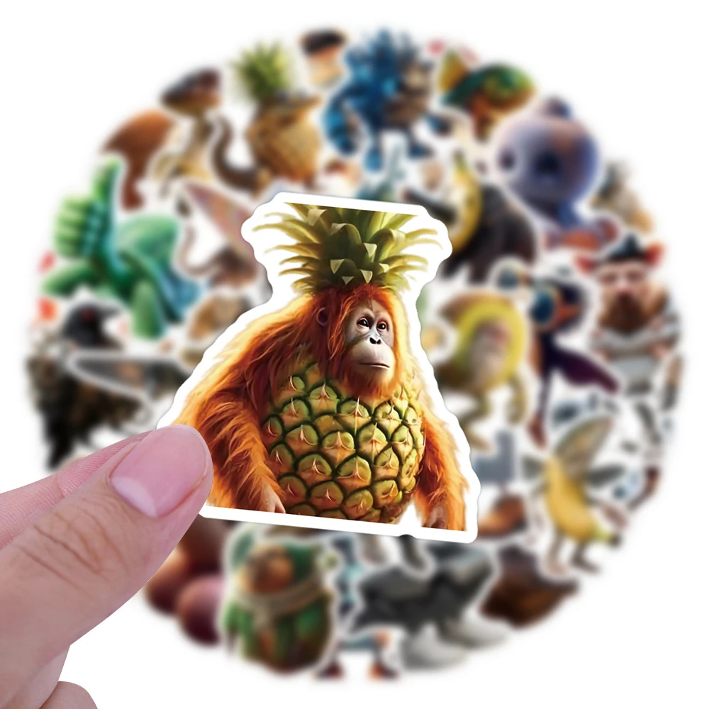 10/30/50/100 قطعة ملصقات الدماغ الإيطالية للأطفال تونغ تونغ ساهور مضحك الحيوان الشارات اللعب مقاوم للماء لتقوم بها بنفسك الهاتف سيارة