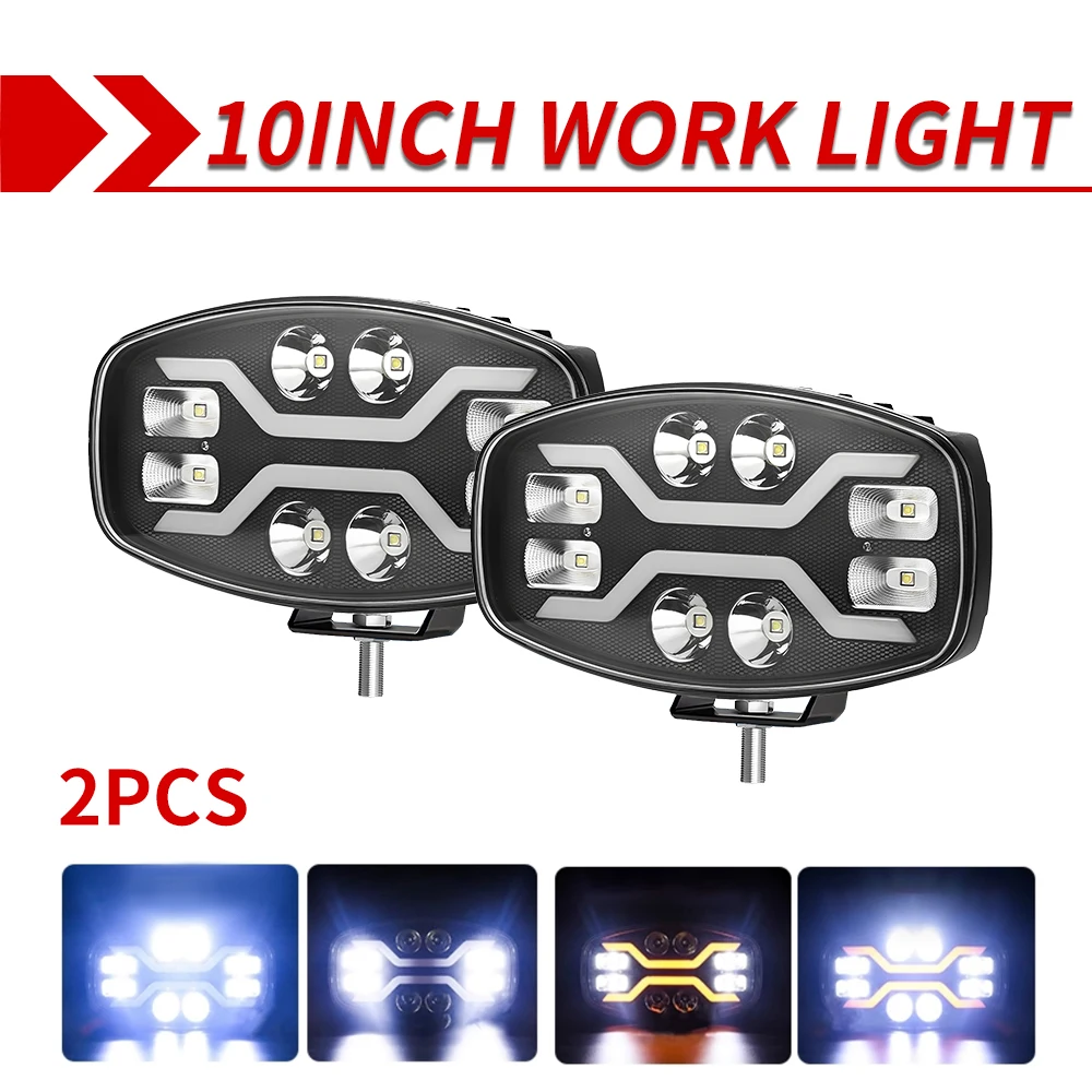 CO LICHT 10 inch 24 V Led Mist/Rijden Verlichting Spotlight Truck Led Koplamp Led 4x4 80000LM Wit Amber Trailer Luces Para Camiones