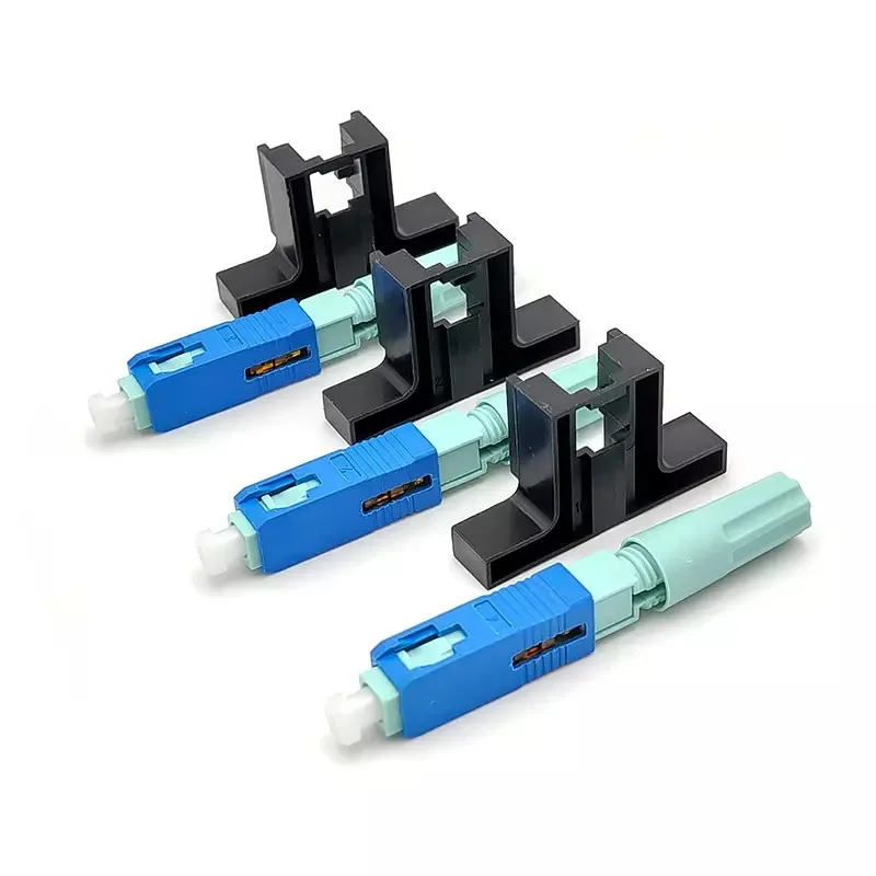 50/100/200/300Pcs SC APC Single-Mode Optical Fiber Connector FTTH Fiber Quick Connector Tool Fiber Optic Fast Connector