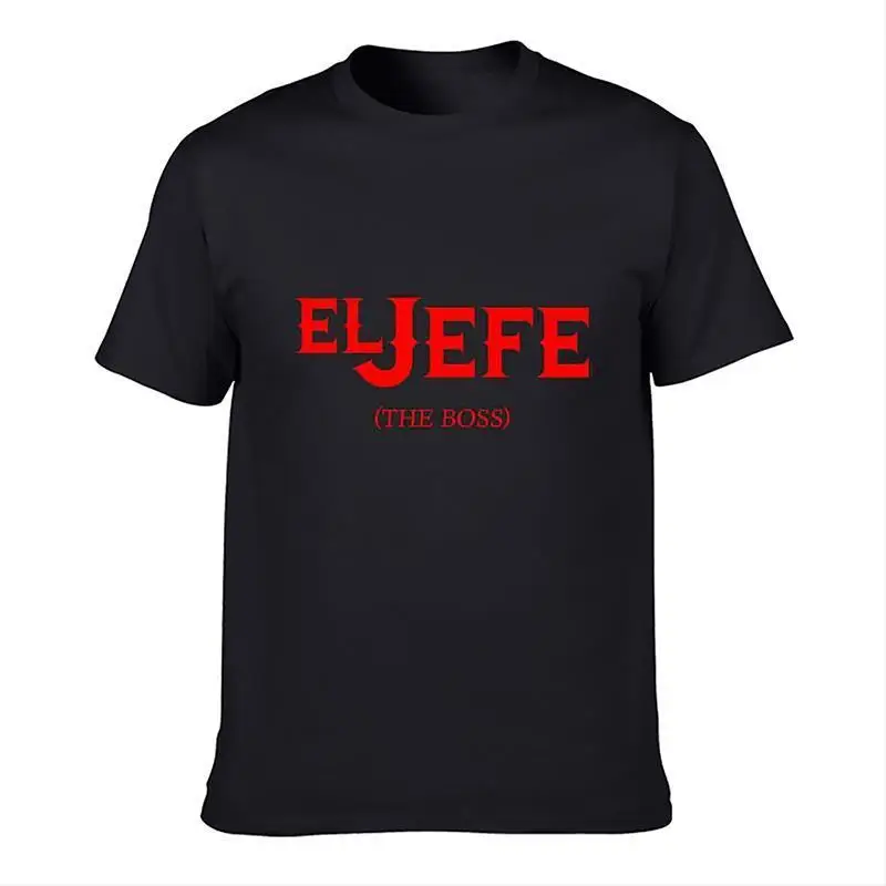 El Jefe (The Boss) Camiseta premium con logotipo de texto divertido 228078 colección de camisetas gráficas de manga corta para hombre divertida negro AA c