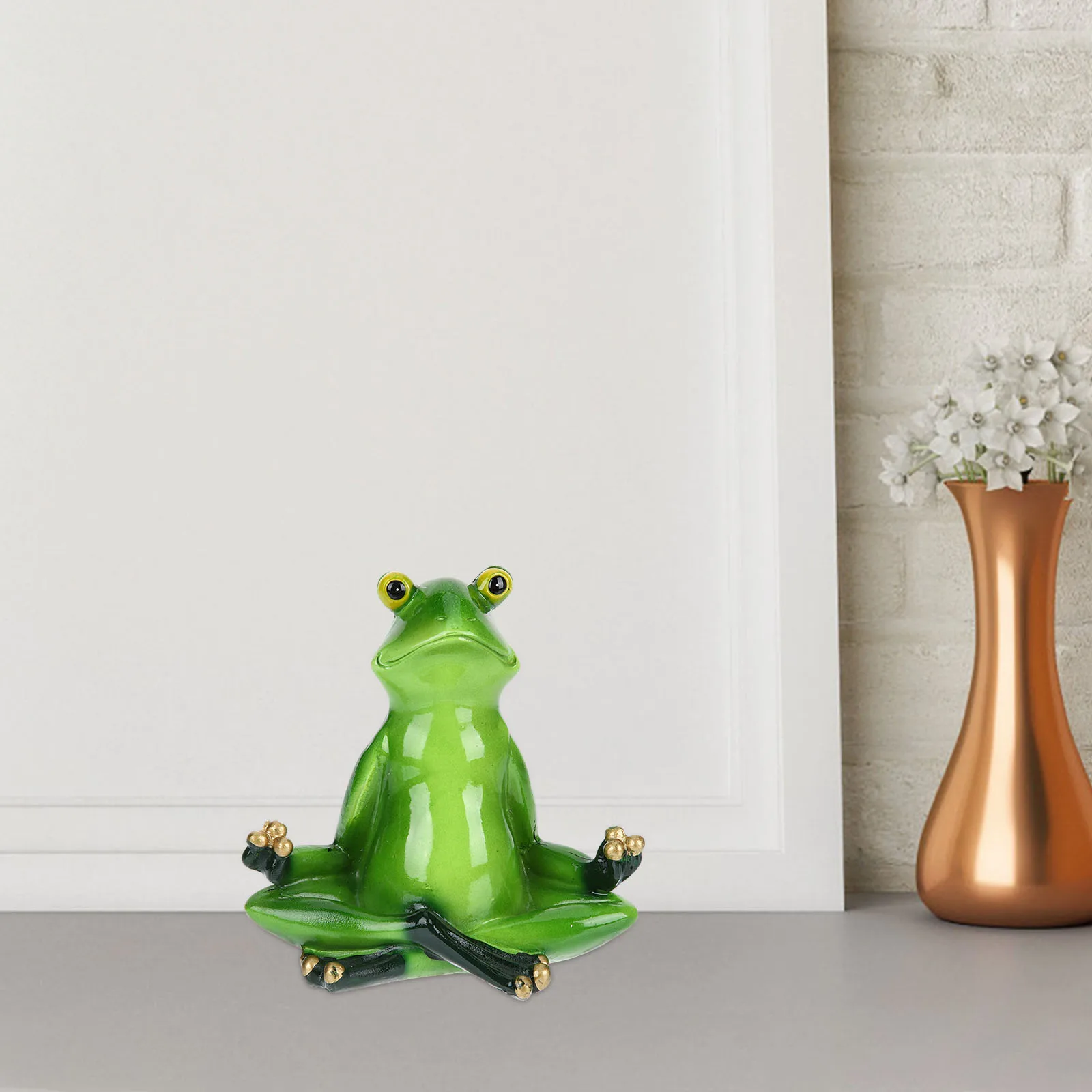 

Yoga Frog Figurine Resin Animal Statue Desk Car Home Office Decoration Funny Animal Sculpture Personalized