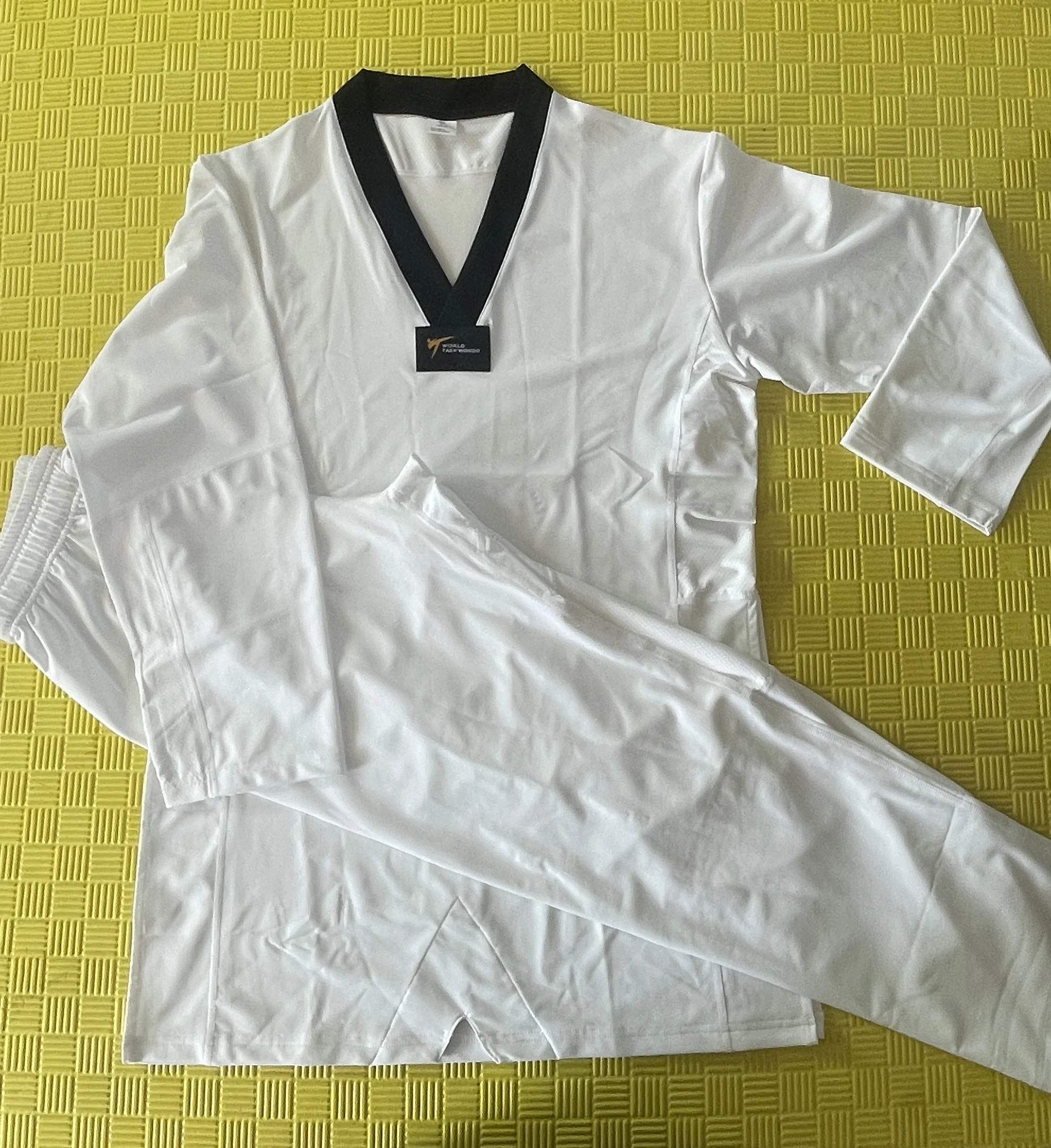 New Rule Compliant Taekwondo Uniform with Breathable Mesh Design Elastic Quick-Dry Fabric Suitable for Children and Adults Summer Training, Custom Printed Name and Flag
