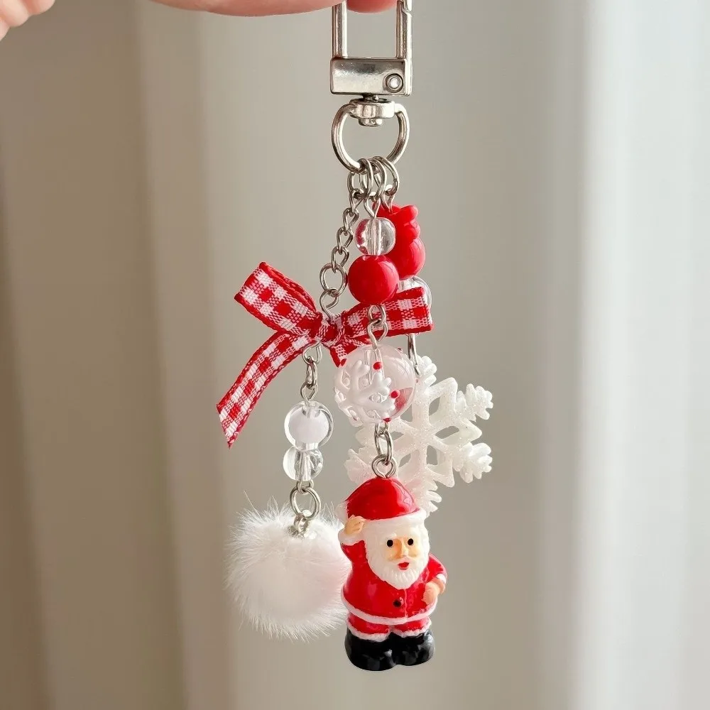 Niedlicher Acryl-Weihnachts-Schlüsselanhänger, Weihnachtsbaum-Perlen-Schlüsselanhänger, Weihnachtsmann-Dekoration, Schneeflocken-Weihnachtsanhänger, Geschenke – Detail 11
