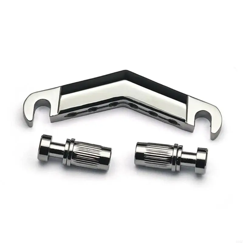 Electric Guitar Stop Bar Tailpiece Replacement Part for 6 String Electric Guitars, Guitar Tailpiece with Anchors & Studs