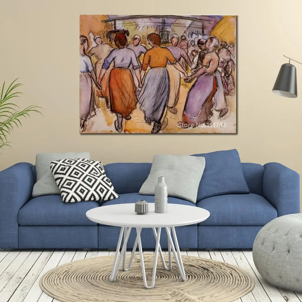 Kitchen Art La Ronde by Camille Pissarro Paintings Home Decor Hand Painted High Quality