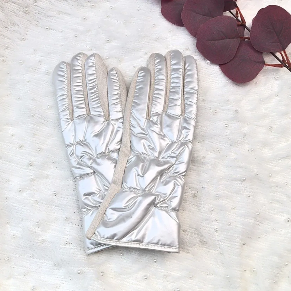 Waterproof Suede Down Cloth Driving Gloves Warm Soft Winter Cycling Gloves Vintage Thicken Touch Screen Gloves Daily Commute