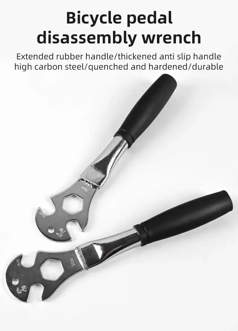 ESLNF Fahrradpedalschlüssel mit Extra Langem Griff für MTB und Rennräder, Multifunktionales Fahrradwerkzeug zur Pedal-Demontage – Detail 1