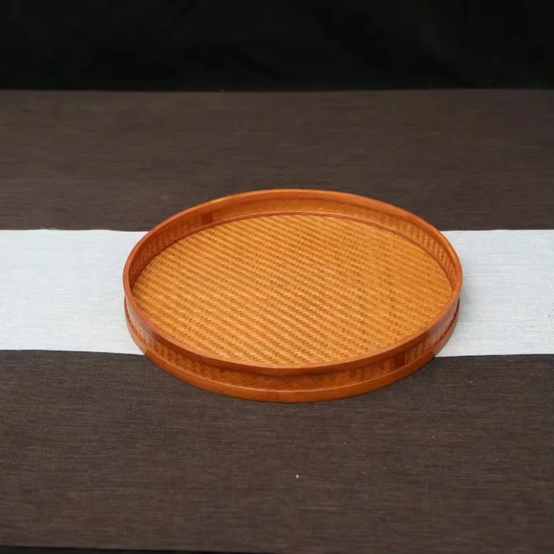

Hand-woven round bamboo server trays - elegant for table organization and decoration