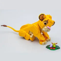 Bloques de construcción del Rey León para niños y niñas, juguete de ladrillos para armar modelo Simba, serie de películas clásicas, ideal para regalo de cumpleaños