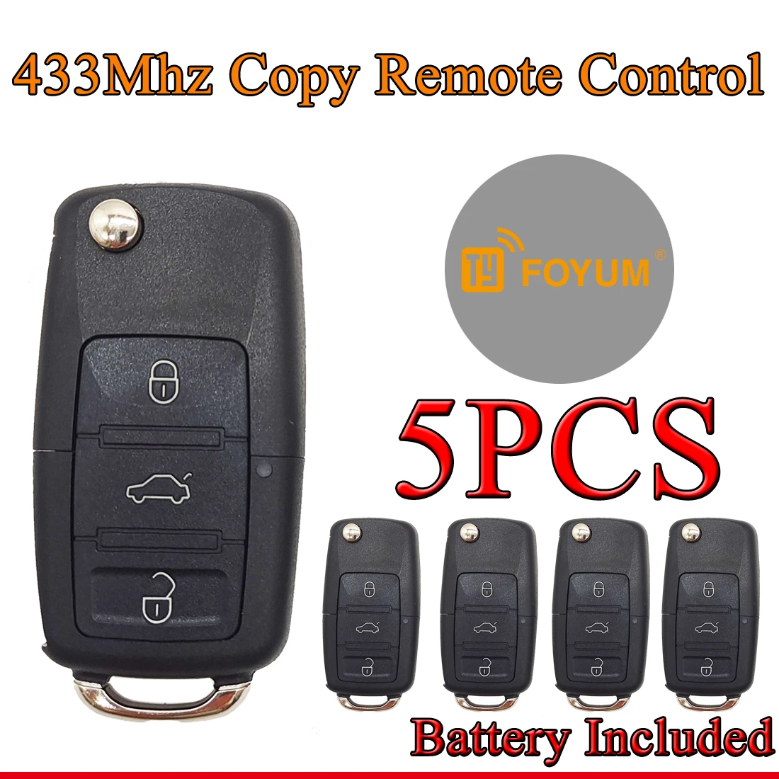 433Mhz Self Learning Remote Control Dupllicator For Fixed Code Car Key Wireless Transmitter Face to Face Copy Code 315Mhz 5Pcs