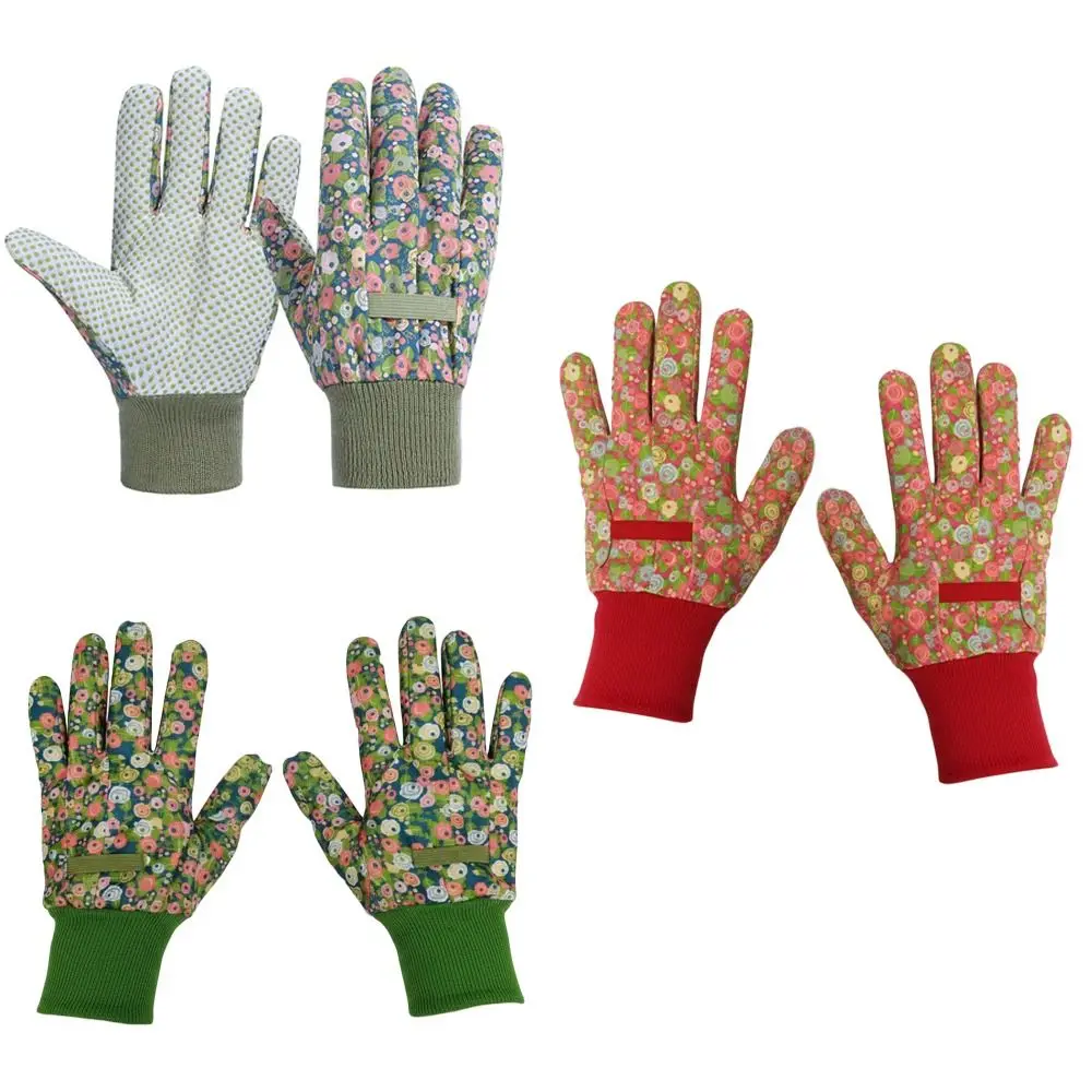 Creative Thorn Proof Gardening Gloves Breathable Comfortable Safety Gloves Floral Print Protective Gloves Rose Pruning