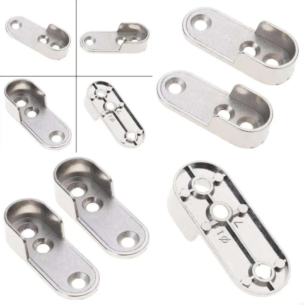 L9BE 2pcs Wardrobe Clothes Tube Support Closet Rod Pole End Bracket Thickening Holder