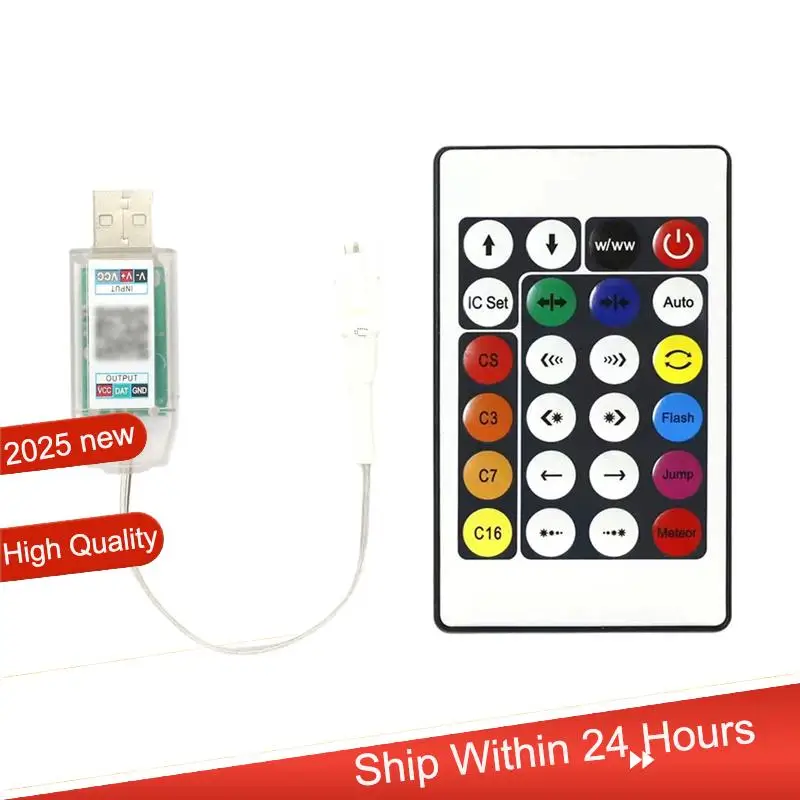 ~【A48T HOT】Music LED Controller Colorful Leather Light String Controller 24 Keys Versatile & Efficient