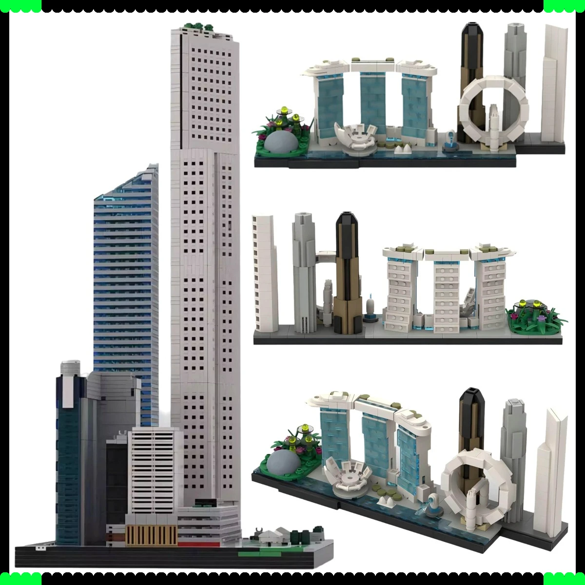 

MOC Creative City Landmark Architecture One Raffles Place Model Singapore Skyline Street View Building Blocks Toys Birthday Gift