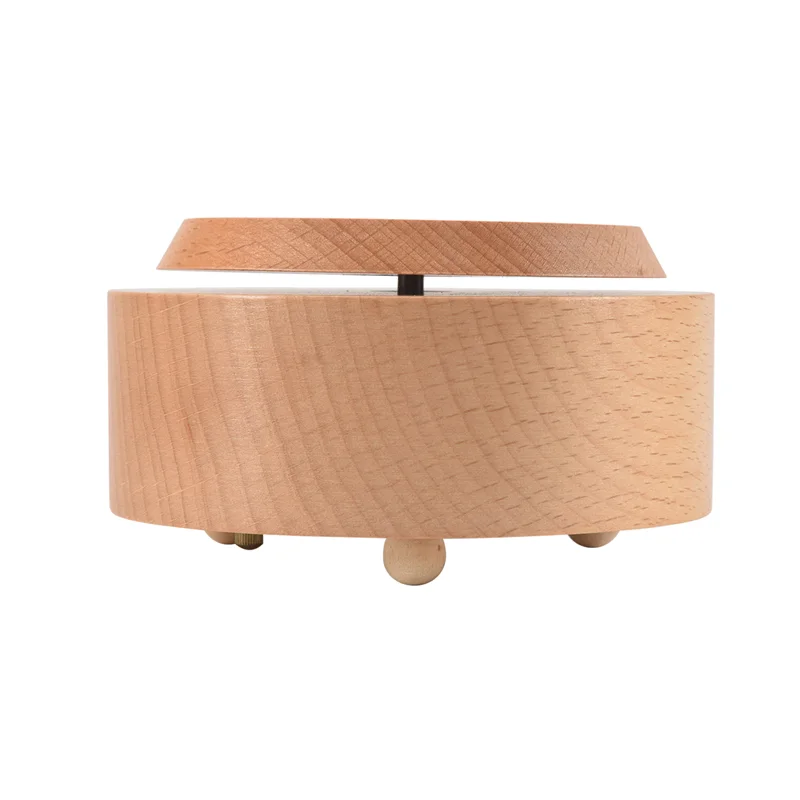 صندوق تشغيل الموسيقى الخشبي قاعدة مستديرة دوارة DIY الحرف الفنية لعيد الميلاد الحلي الزخرفية هدية للأطفال