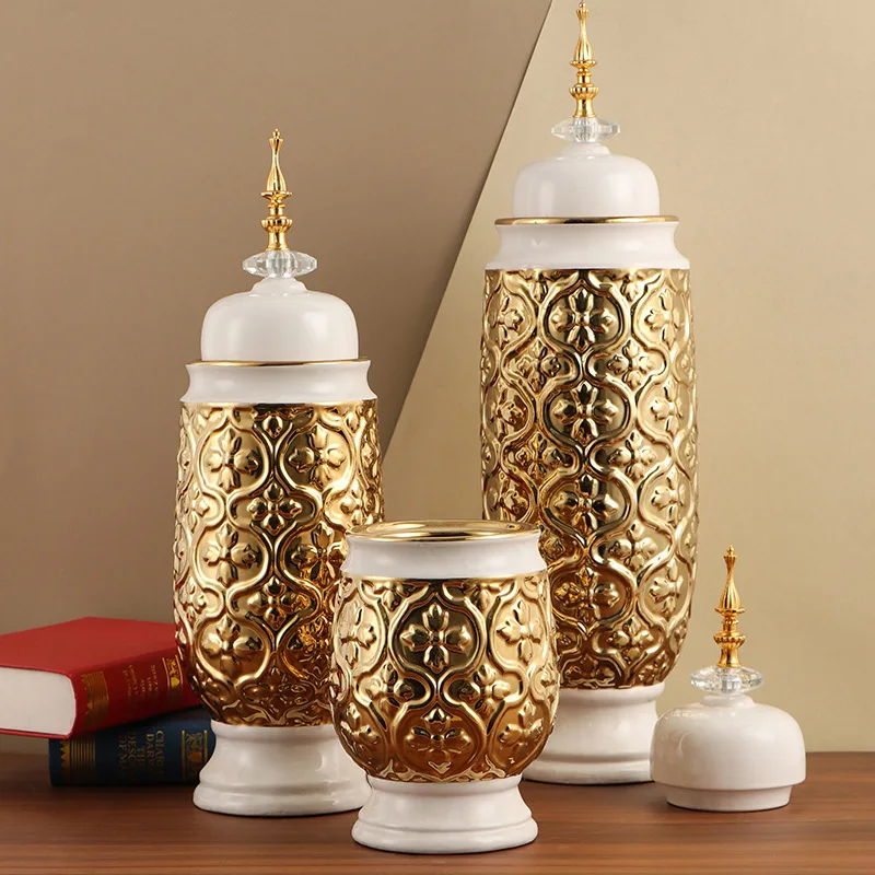 

European style ceramic vases, living room home foyer decorations, military altar office creative vase decorations, ornaments