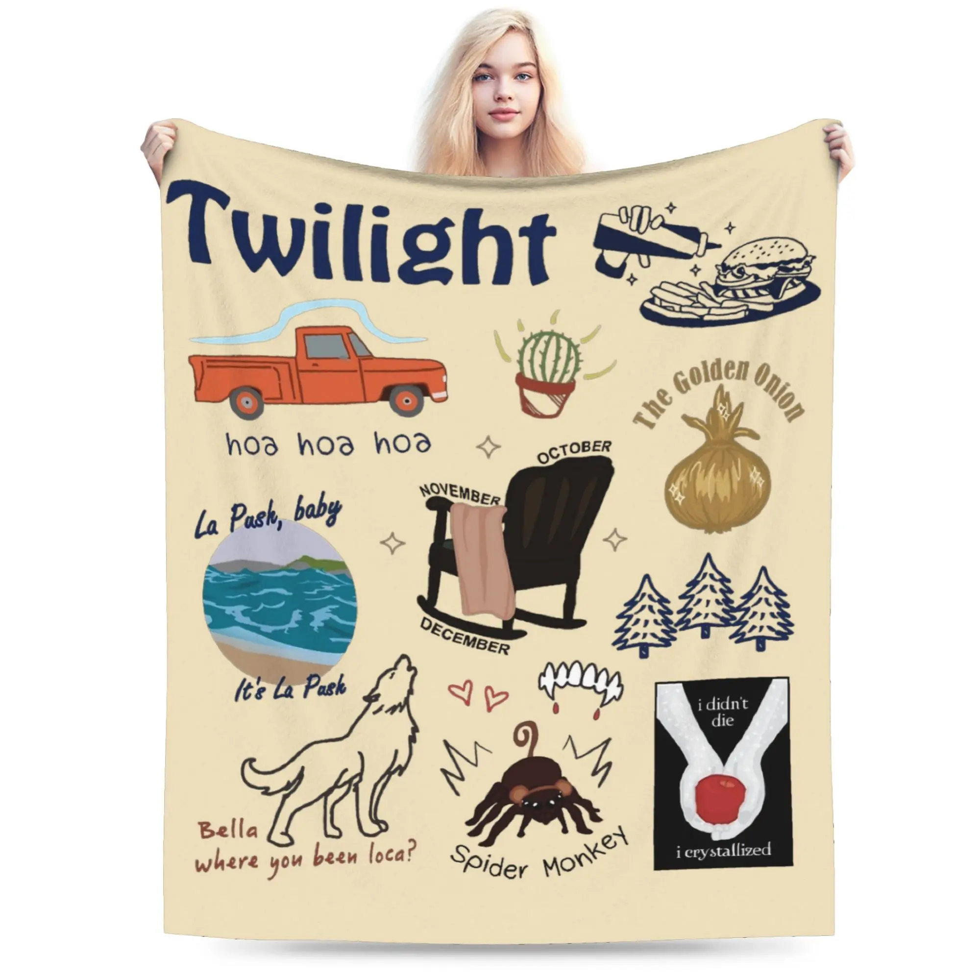 Twilight Movie Things Edward Cullen Blanket Velvet Spring/Autumn  Breathable Thin Throw Blanket for Home Travel Bedding Throws