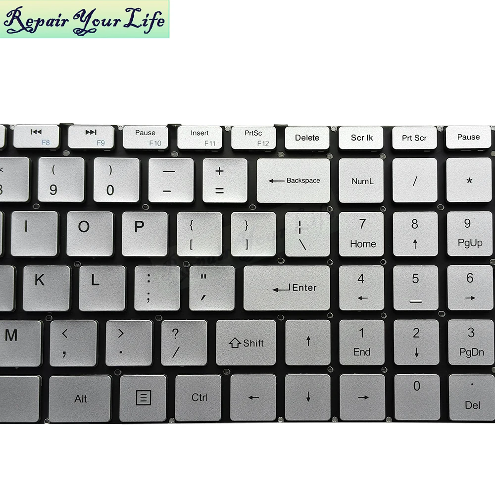 US English Keyboard For Teclast Ultrabook F15S Plus BMAX X15 Notebook Teclado Replacement Keyboards Silver Keycaps NO Backlit