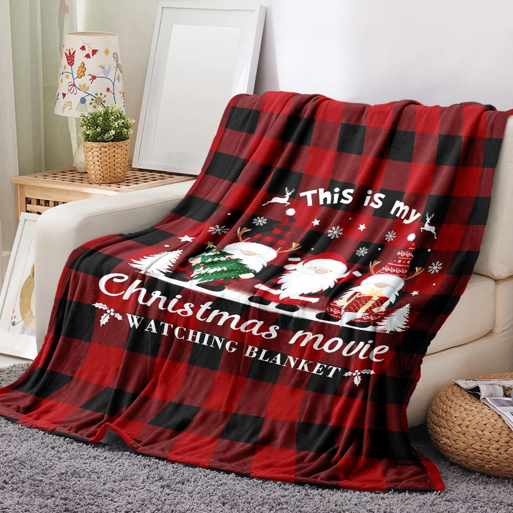 Christmas Throw Blanket Holiday Theme Home Décor Santa giftn Flannel Blanket Soft -This is My Christmas Movie Watching Blanke