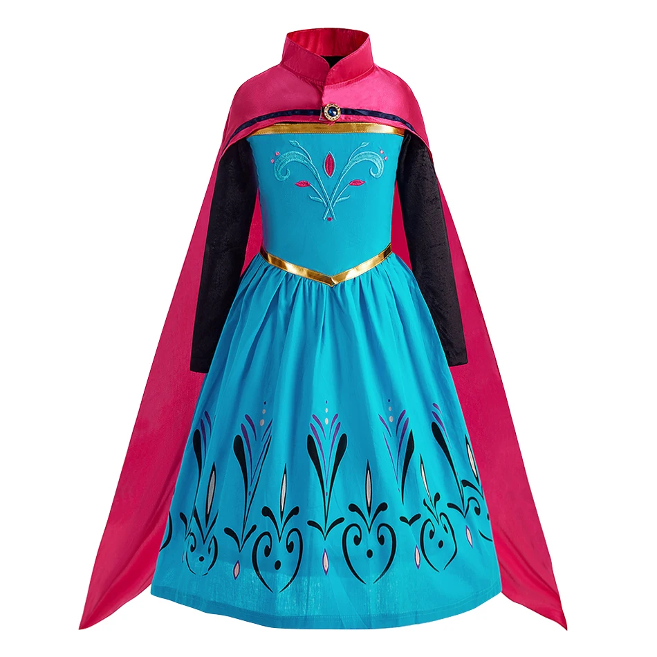 Vestido de princesa Anna para niñas pequeñas, ropa de Rapunzel, Reina de la nieve, Navidad, Halloween, fiesta de disfraces