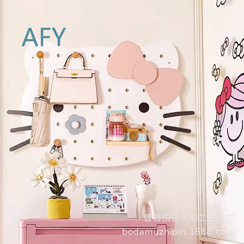 Cartoon Solid Wood Pegboard Shelf Wall Mounted Wooden Bookshelf Display Rack for Action Figures Collectibles Storage