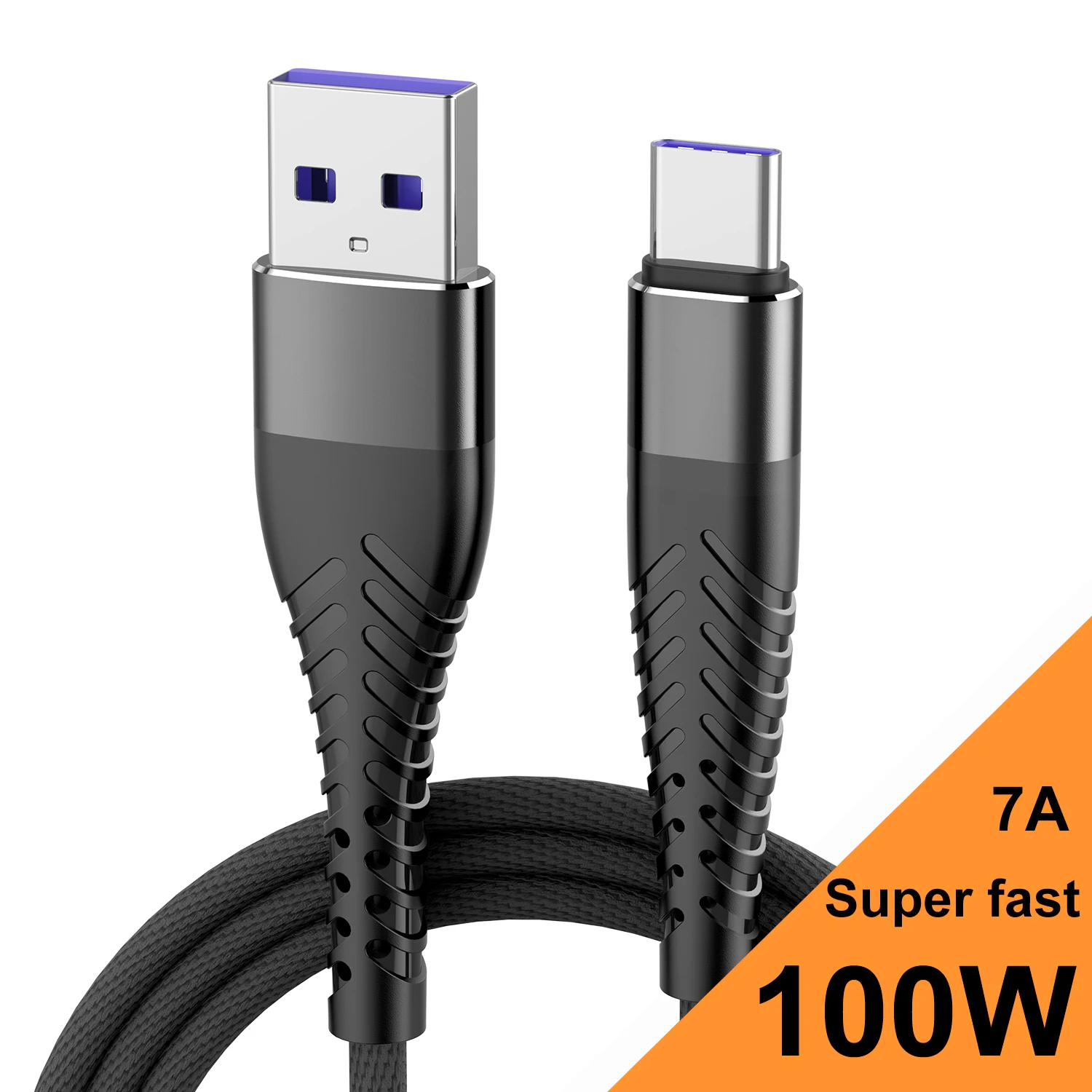 100W 7A Typ-C Schnellladekabel USB-Schnellladegerät USB-C Hochwertiges Datenkabel Ladekabel für Xiaomi Samsung iPhone VIVO