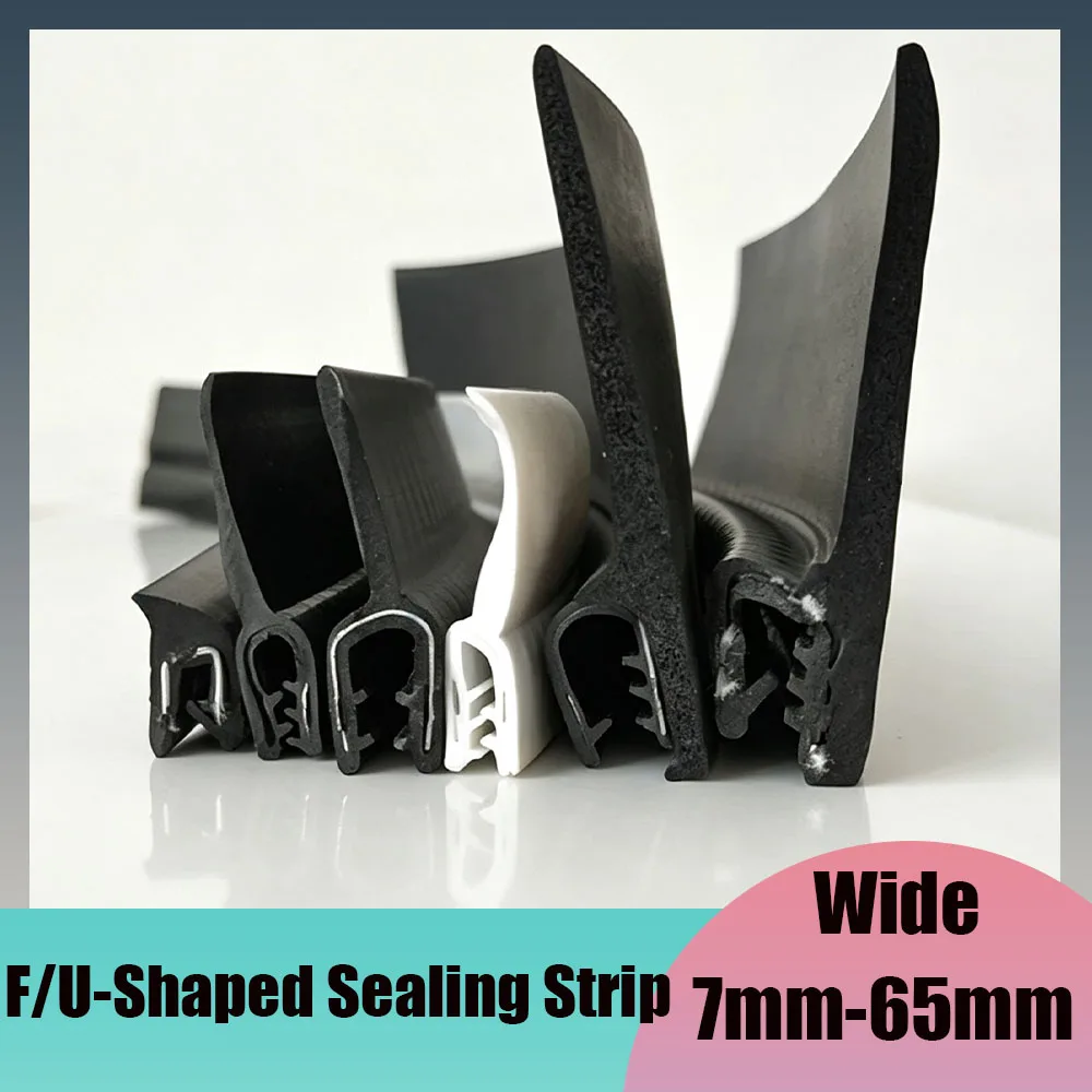 1 Meter F/U Type Self Clamping Skeleton Sealing Strip Width 9mm-65mm Sheet Setal Edging Anti-Collision Rubber Sealing Strip