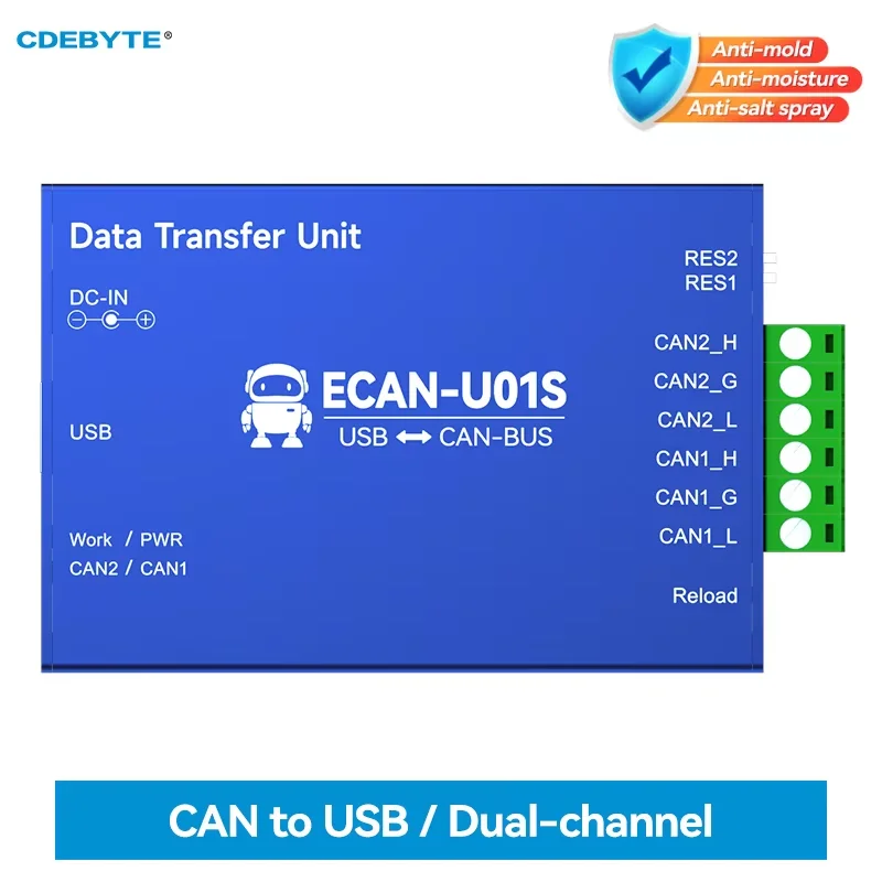 CAN to USB Converter CAN2.0 Debugger Bus Analyzer CAN-BUS Bidirectional 2-Way Transceiver CDEBYTE ECAN-U01 Series Portable Relay